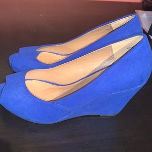 Royal blue wedges size 7.5